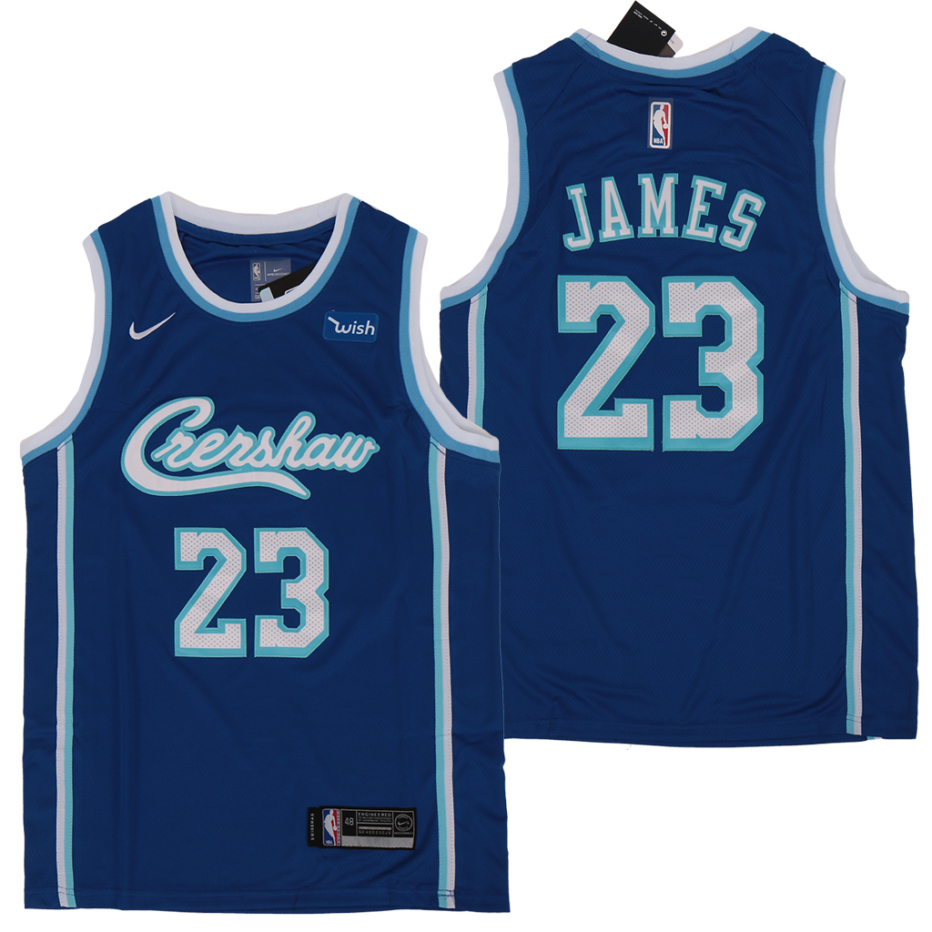 Men Los Angeles Lakers Crershaw #23 James dark blue Game NBA Jerseys